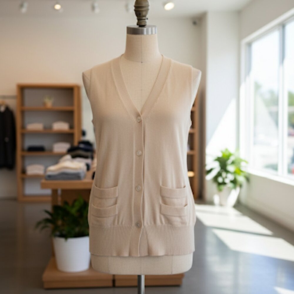 Hermes pink cashmere vest, S